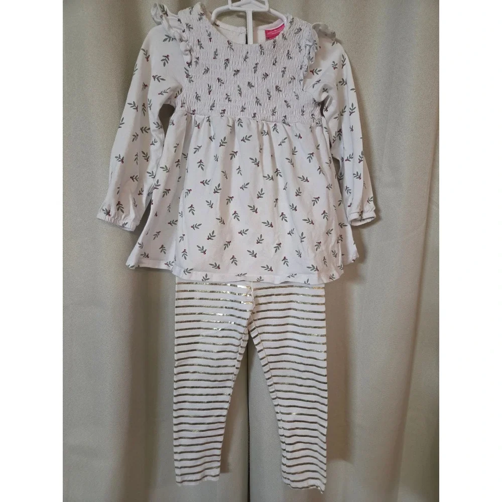 Isaac Mizrahi Loves New York Toddler Girls Tunic and Gold Stripe Legging Set 2T